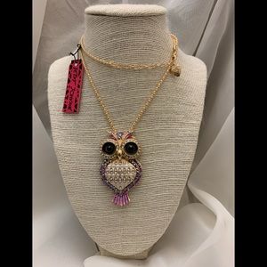 Betsey Johnson necklaces with owl charm.